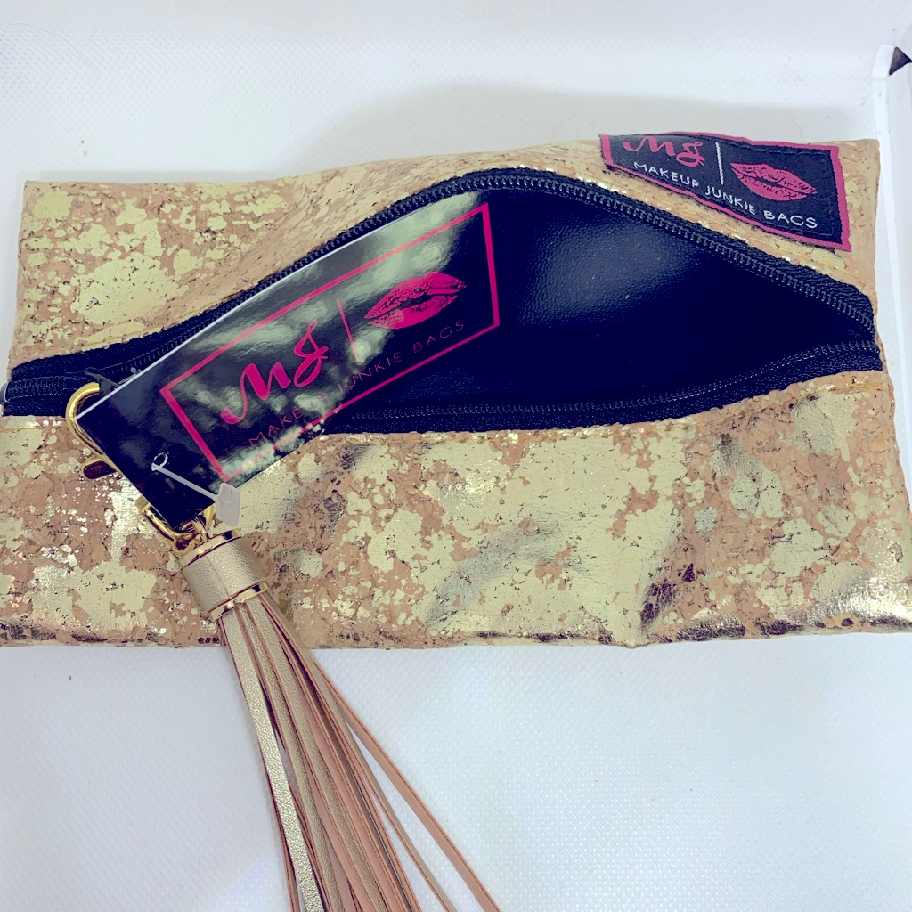 Gold Cork Makeup Junkie Bag